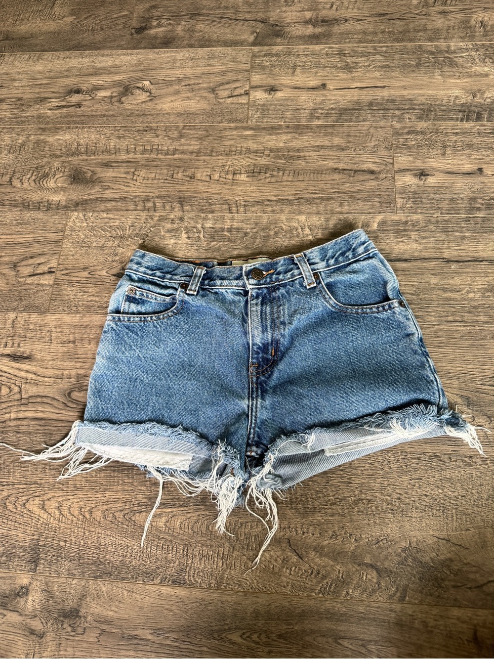 Old Navy Light Blue High-Rise Frayed Denim Shorts